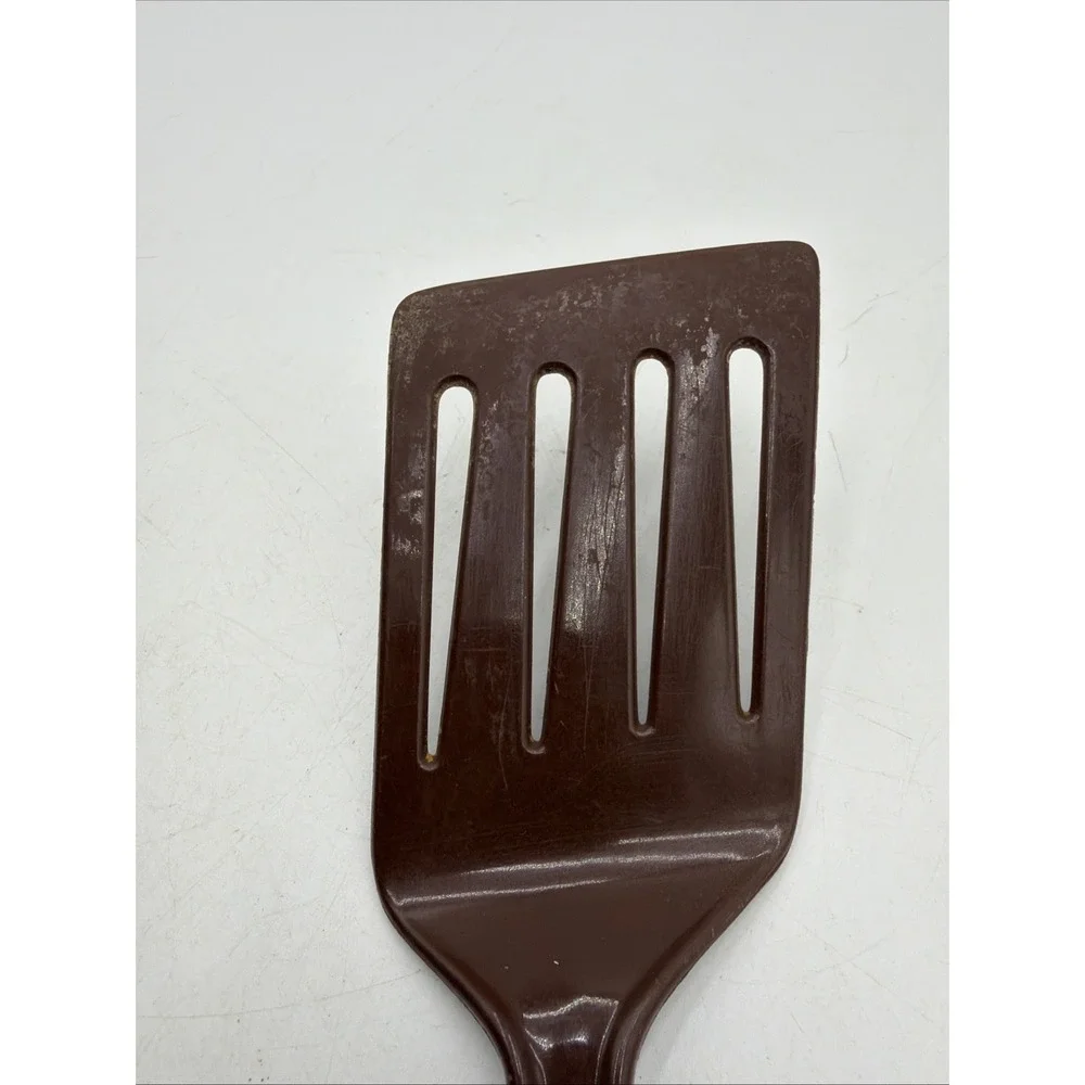 Vintage Lopol Hutzler No 717 Plastic Slotted Spatula Brown
